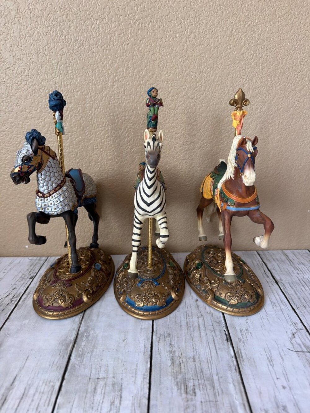 Set of 3 Willitts Carousel Classics Ann Dezendorf Ltd Ed Horse Zebra Eagle Back - Picture 4 of 16